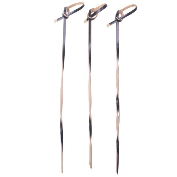 Bamboo serving picks 10.5cm 80 pcs knotted black