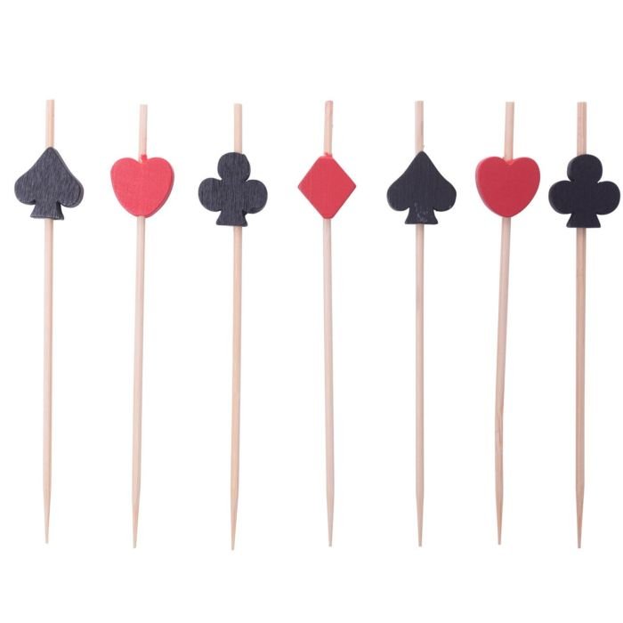 Decorative picks SKAT 9cm 100 pcs black/red