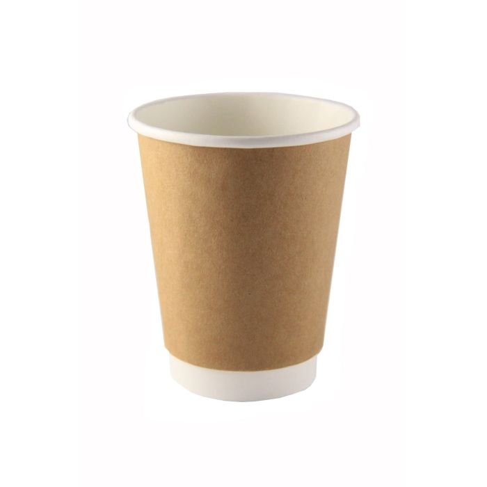 Glāzes v/l papīra 350ml HOT NATURAL ar dubulto sienu 25 gab. (vāki 90mm)