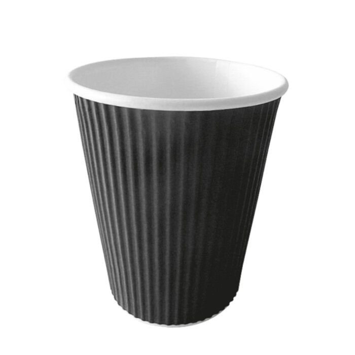 Glāzes v/l. papīra 350ml melnas 25gab