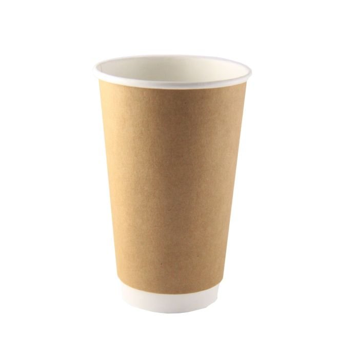 Glāzes v/l. papīra 450ml HOT NATURAL ar dubulto sienu (vāki 90mm) 25 gab.