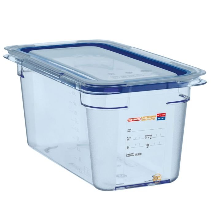 Hermētisks pārtikas trauks ar vāku GN 1/3 150mm,6L,plastikāta VN