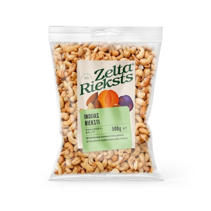 Indijas rieksti grauzdēti, sālīti 500g
