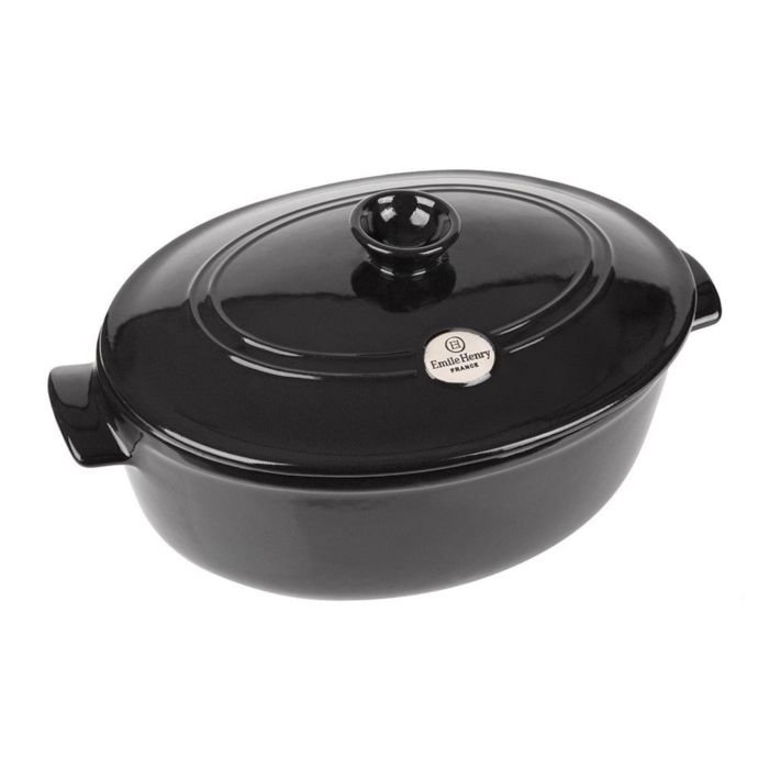 Pot with cover 33x26cm h-18cm 6L,dark grey