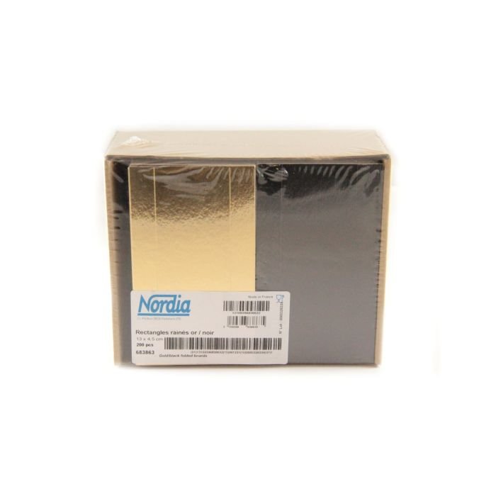 Decorated sheet 13x7.5cm,gold/black,200pcs
