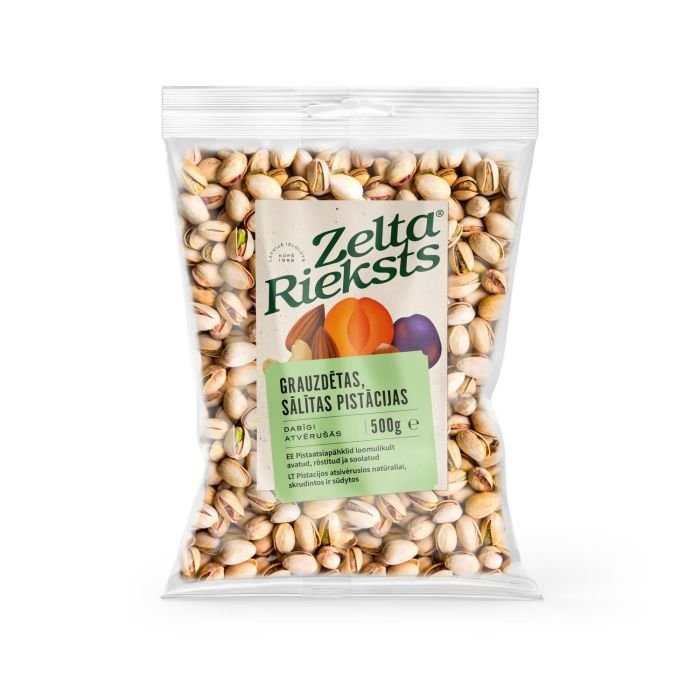 Pistācijas dabīgi atvērušās, grauzdētas, sālītas 500g