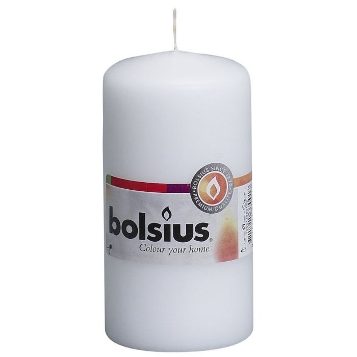Pillar candle white,h-12cm,ø6cm