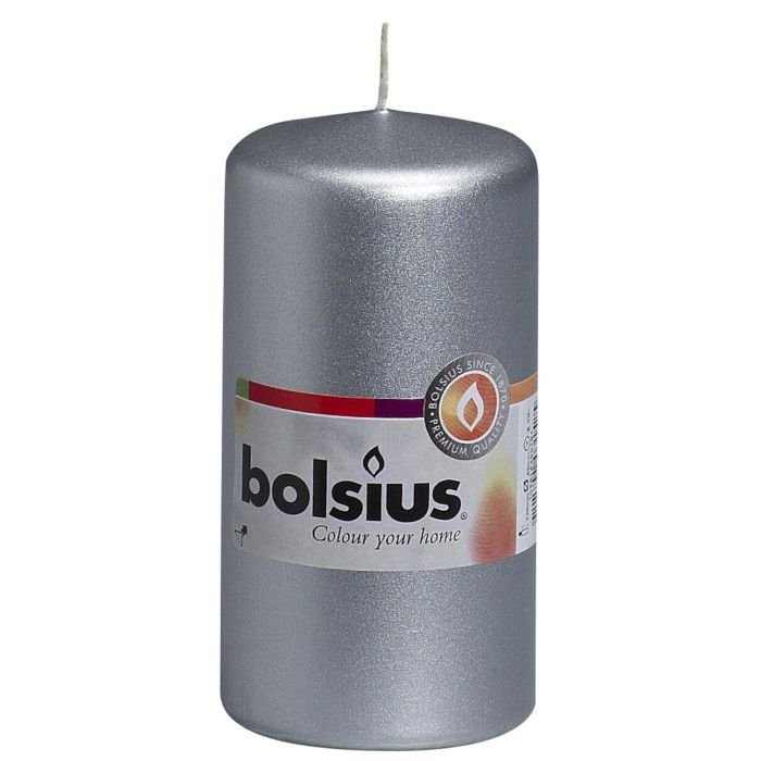 Svece - cilindrs h-12cm,ø6cm,sudraba VN