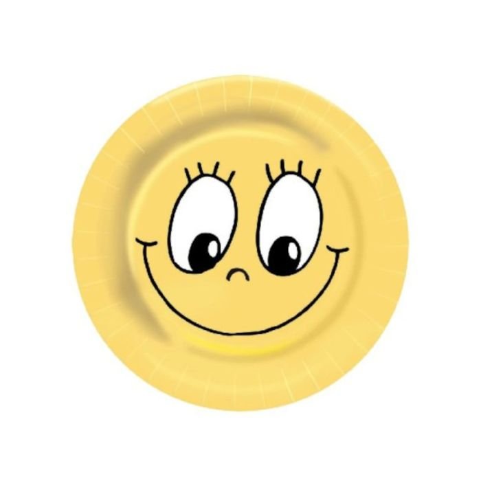 Šķīvji v/l.papīra ø 23cm 10gab Smiling face