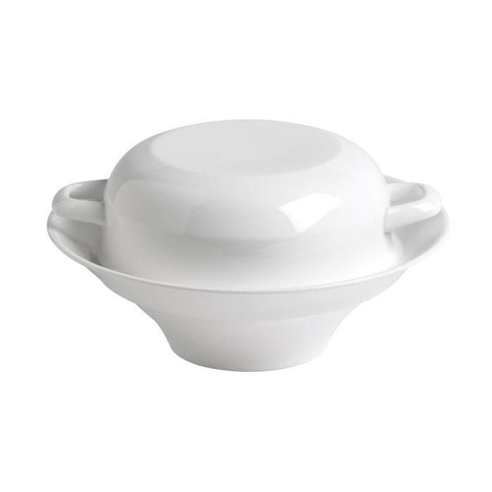 Musselplate with lid , white ø28 h-8.7cm