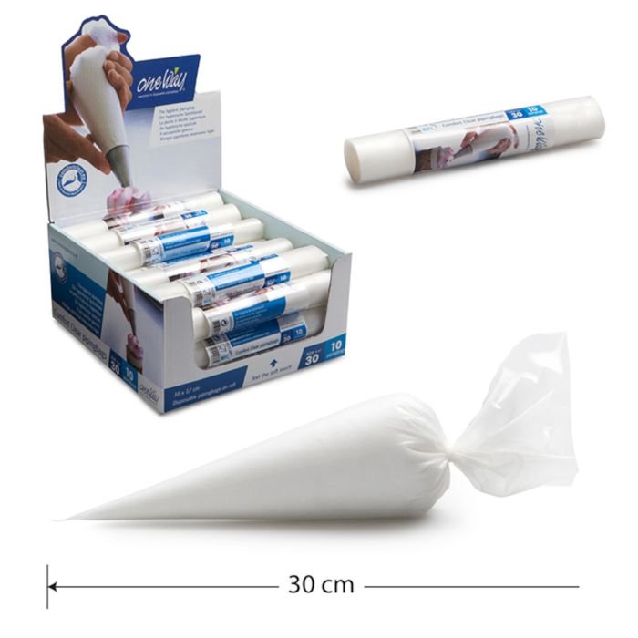 Konditorejas maisiņi vienreizējie 30x17cm 10gb,COMFORT WHITE