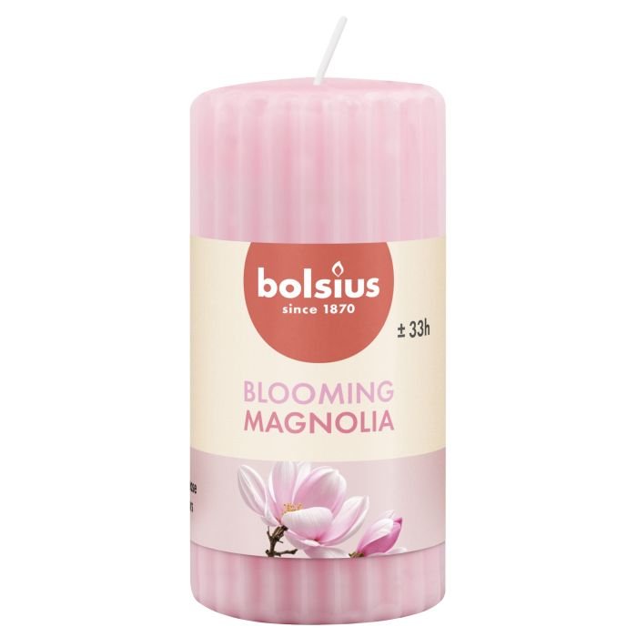 Svece arom. cilindrs h-12cm ø5.8cm MAGNOLIJA