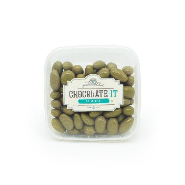 Mandeles karamelizētas baltajā šokolādē ar MATCHA pulveri 350g CHOCOLATE IT