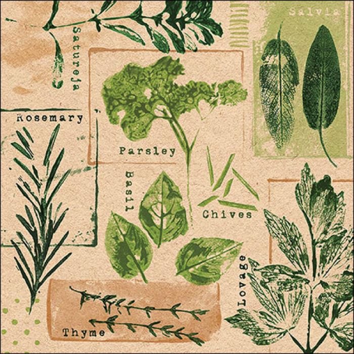 Salvetes 33cm 3-k. 20gb RECYCLED HERB PRINTS