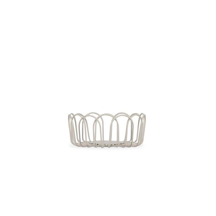 Wire basket 16xH7cm grey Flores