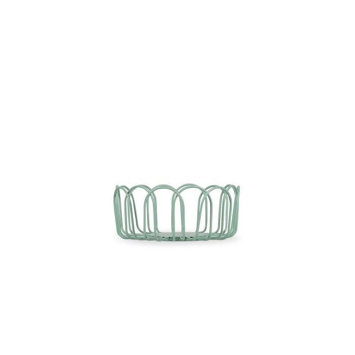 Wire basket 16xH7cm green Flores