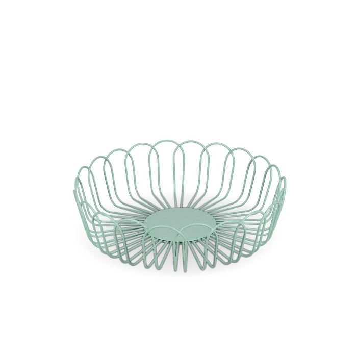 Wire basket 26,5xH7,5cm green Flores
