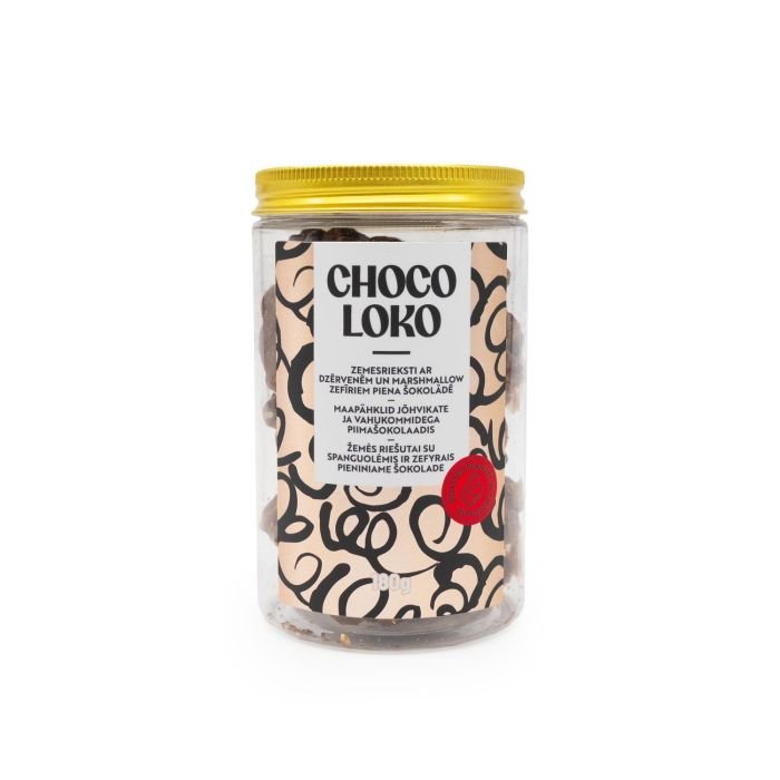 Zemesrieksti ar dzērvenēm un marshmallow zefīriem piena šokolādē 180g CHOCO LOKO