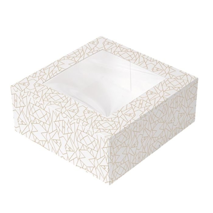 BOX for cakes with window 18x18x7,5cm white 50pcs