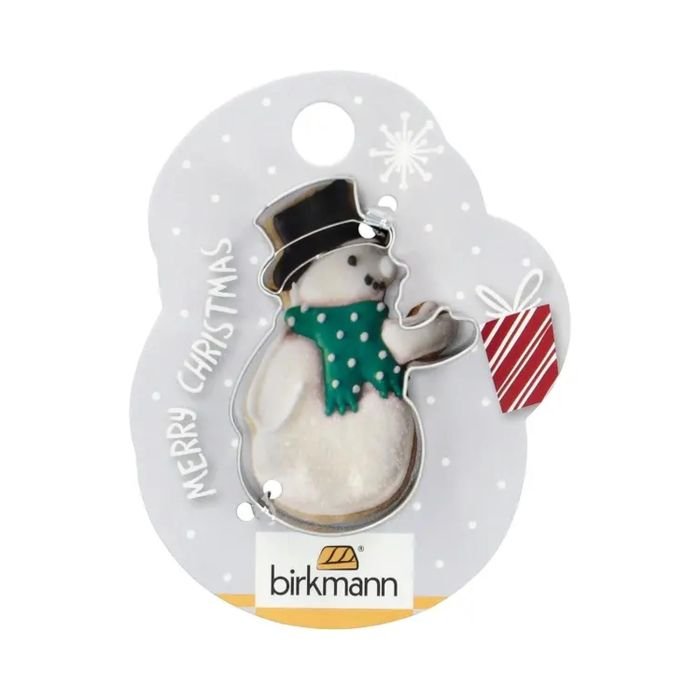 Cookie cutter, snowman, 5.6 cm, on cardboard, stainless steel, for display 979826, Dear Santa