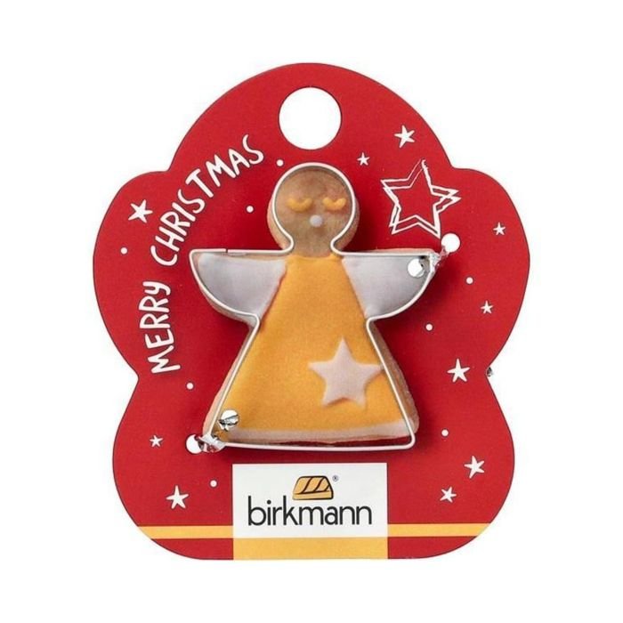 Cookie cutter, angel, 5.5 cm, on cardboard, stainless steel, for display 979826, Dear Santa