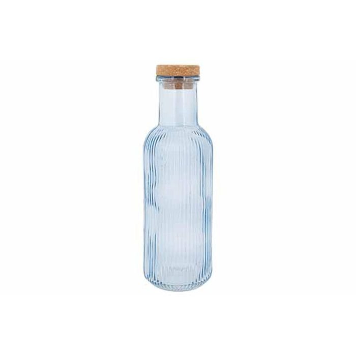 BOTTLE BLUE 1L WITH CORK D8.7X27.8CM