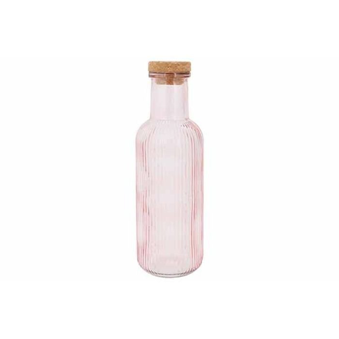 RAYA BOTTLE PINK 1L WITH CORK D8.7X27.8CM