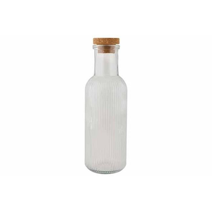 RAYA BOTTLE TRANSPARENT 1L WITH CORK D8.7X27.8CM
