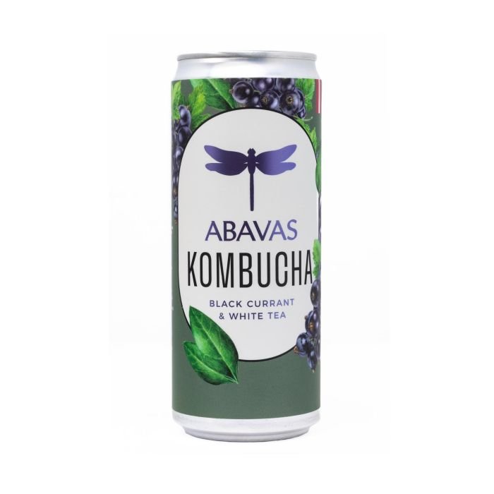 ABAVAS Kombuča ar upenēm un balto tēju 0.33L, 0%