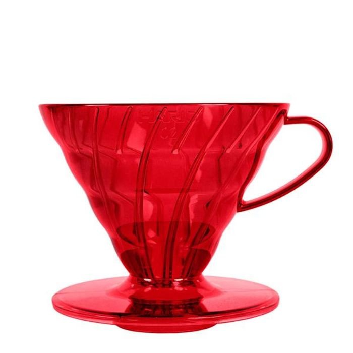 Hario V60-02 plastmasas filtrs, sarkans