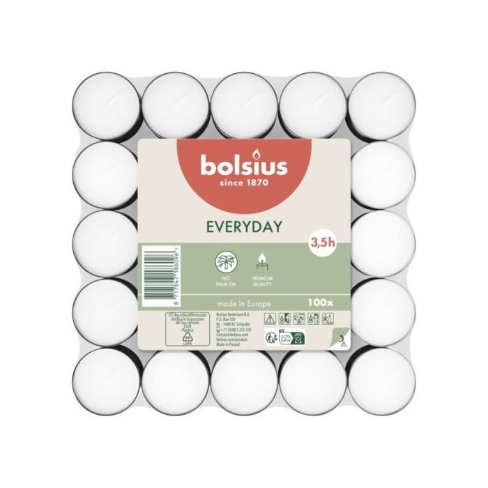 Sveces 100gab. baltas degšanas ilgums 3.5st.