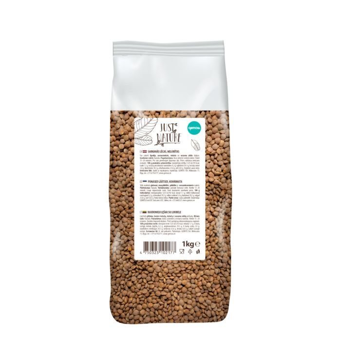 Lēcas sarkanās nelobītas 1kg JUST NATURE