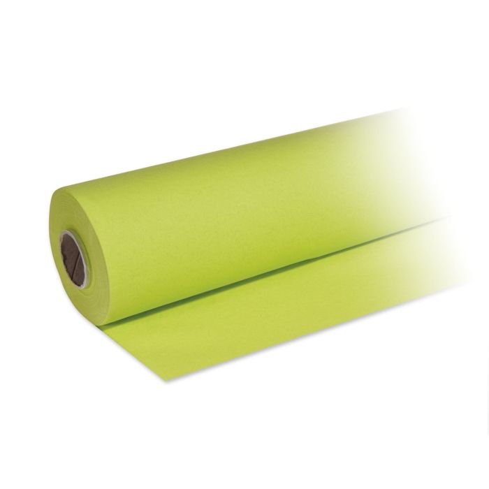 Paper tablecloth PREMIUM, yellow/green, 25×1.2m