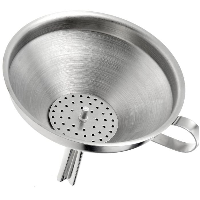 Bottle funnel with strainer stainless steel