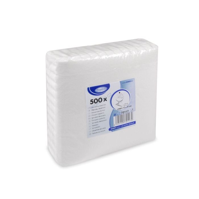 Dessert napkins 1-ply 17×17cm white 500pcs