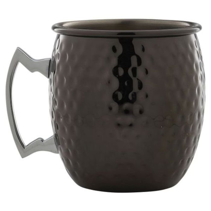 Krūze metāla 550ml Hammered melna