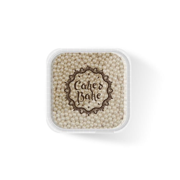 Decors sugar pearls light beige 400g CAKE&BAKE