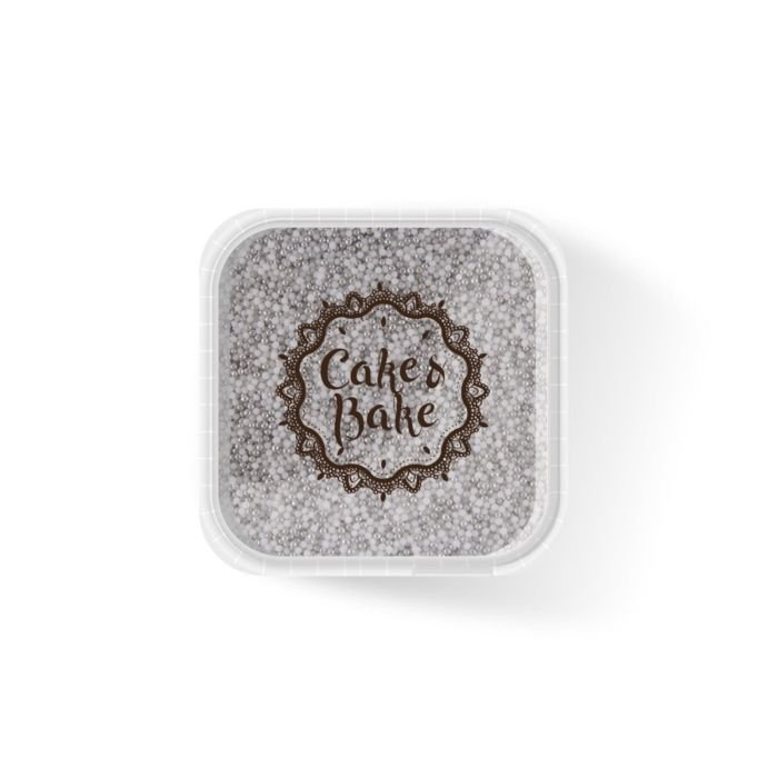 Dekori cukura pērlītes mini baltas, sudraba 550g CAKE&BAKE