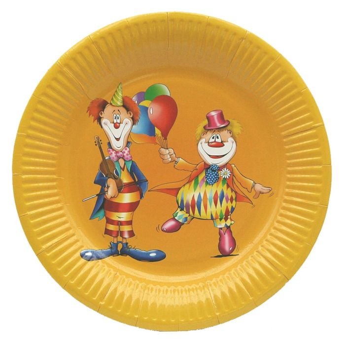 Disposable paper plates ø23cm 10 pcs CLOWN