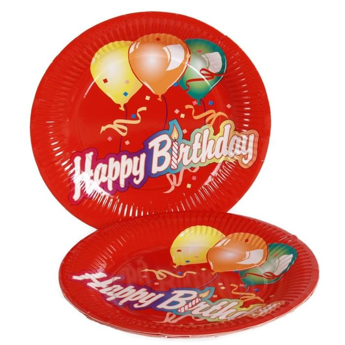 Disposable paper plates ø23cm 10 pcs HAPPY BIRTHDAY
