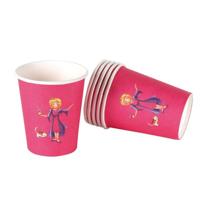 Disposable paper cups 200ml 10 pcs PRINCESS pink