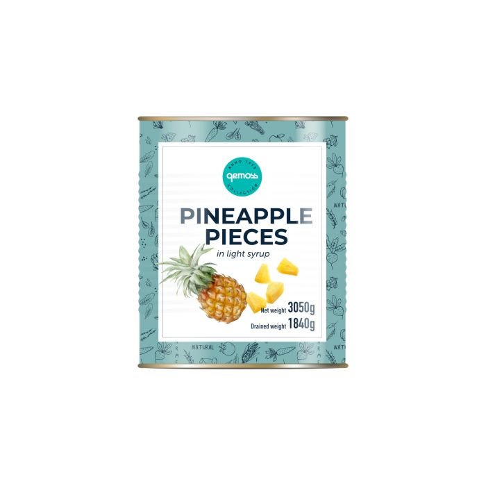 Ananasu gabaliņi sīrupā 3050g/1840g GEMOSS COLLECTION