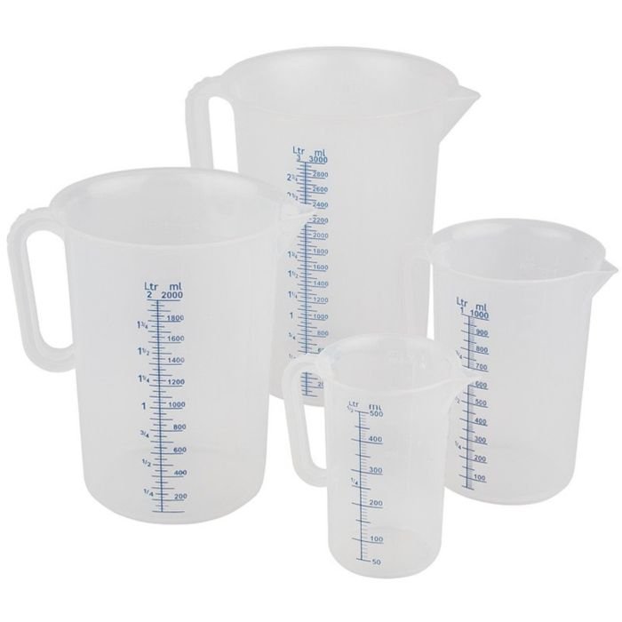 Mērkrūze 1L h-17cm ar iedaļām un rokturi PP
