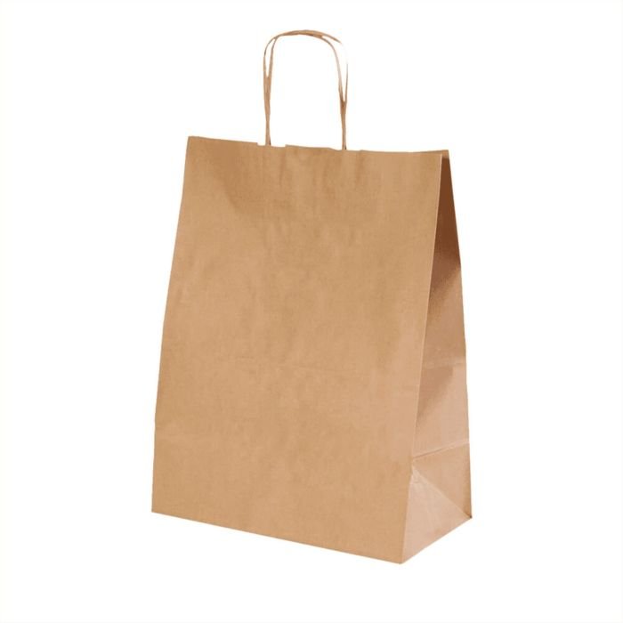 Paper bag 32x16x43cm with handles, beige