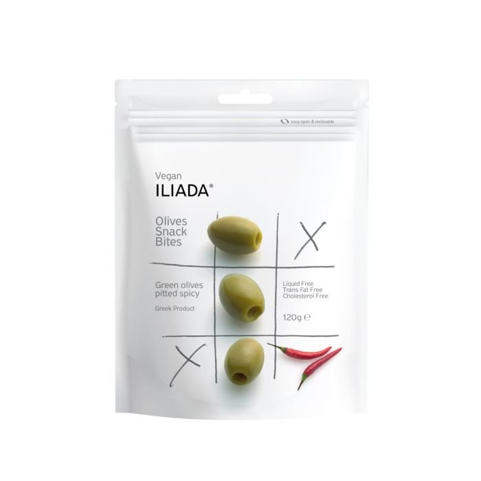 Olīvas zaļās bez kauliņiem pikantās 120g ILIADA