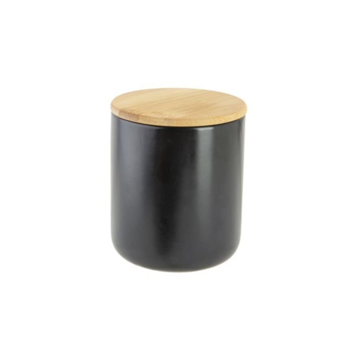 Pot with lid BAMBOE h-12cm black