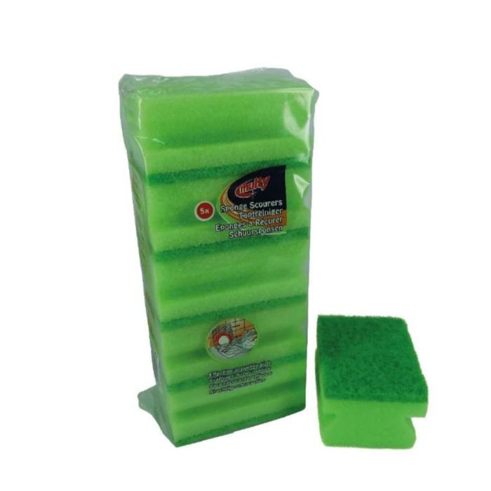 Dish sponges 5pc with finger grips green