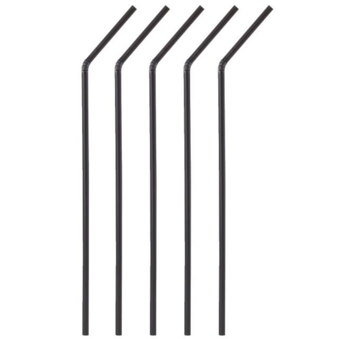 Flexible paper straws ø6mm h-24cm 100 pcs black