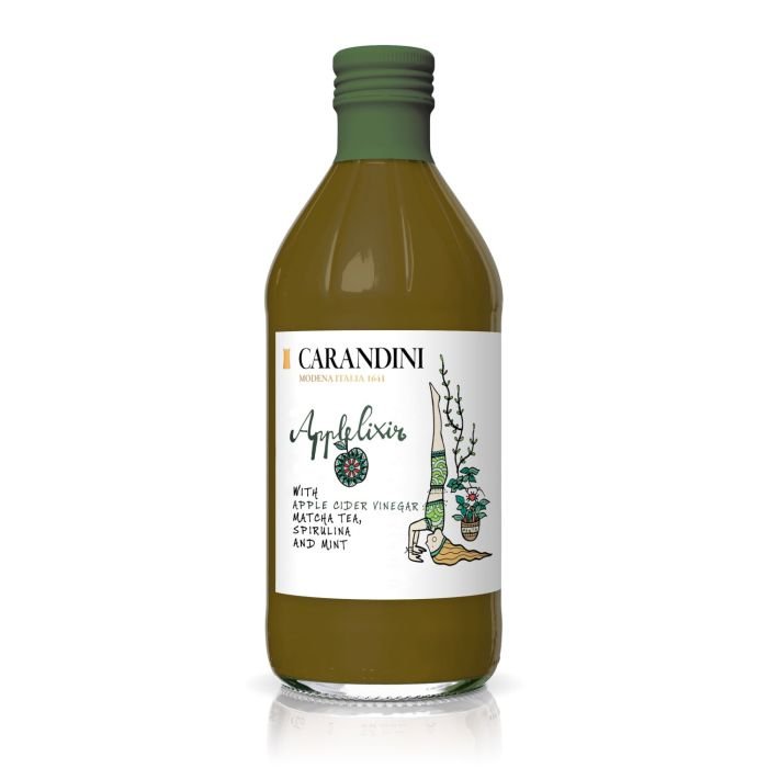 Applelixir with apple cider vinegar, Matcha tea, spirulina and mint 500ml CARANDINI