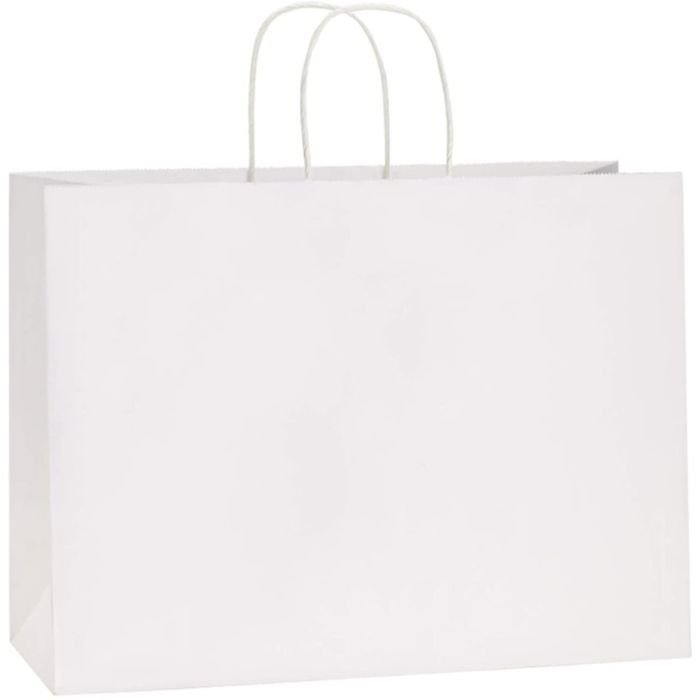 Papīra maisiņš 54x15x49cm ar rokturiem, balts